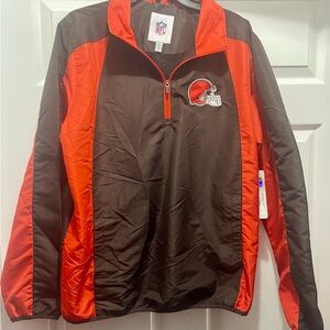 NFL Cleveland Browns 1/4 Zip Windbreaker Pullover Jacket, Size Medium